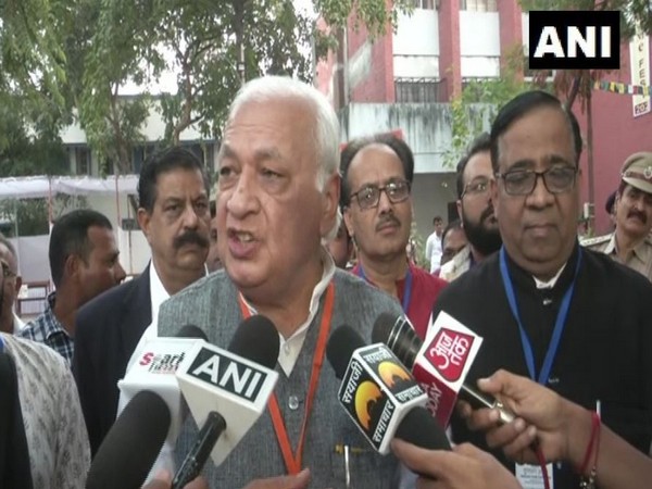 Kerala Governor Arif Mohammad Khan while speaking to reporters in Vadodara on Sunday. (Photo/ANI)