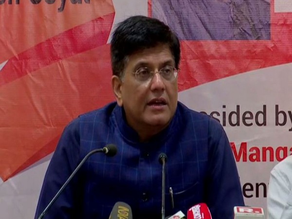 Union Minister Piyush Goyal while speaking to the reporters in Mumbai on Friday (Photo/ANI)