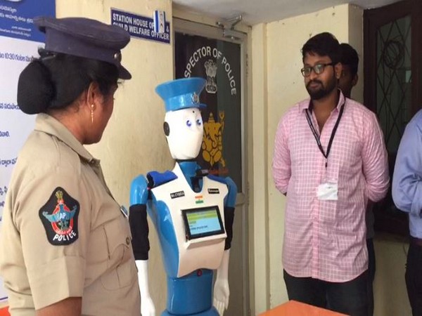 Robot CYBIRA launched by Visakhapatnam Police (Photo/ANI)