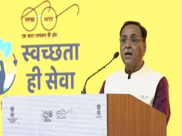 Chief Minister Vijay Rupani speaking during the event on Wednesday. (Photo/ANI)