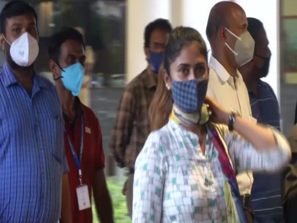 Filmmaker Aisha Sultana at Kochi Airport (Photo/ANI)