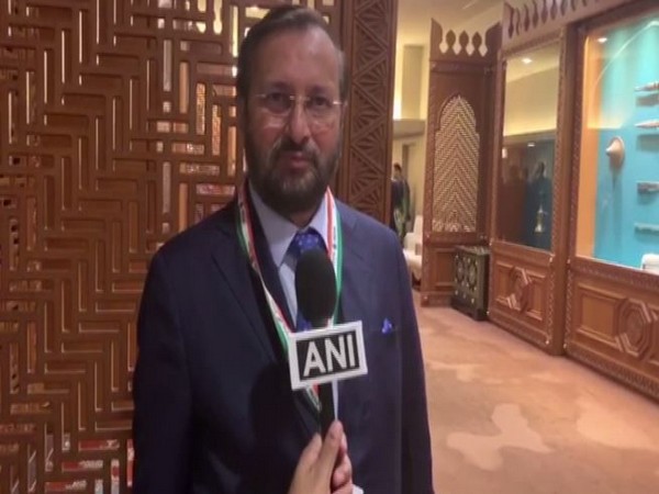 Union Minister Prakash Javadekar speaking to ANI in New York on Tuesday (local time). Photo/ANI