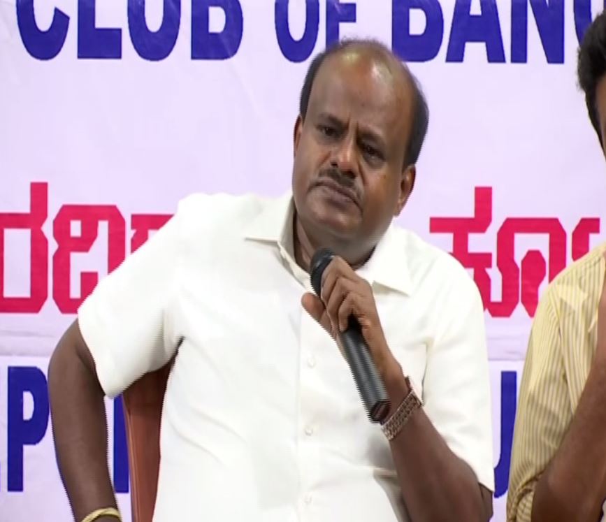 HD Kumaraswamy during a press conference in Bengaluru, Karnataka (Photo/ANI)