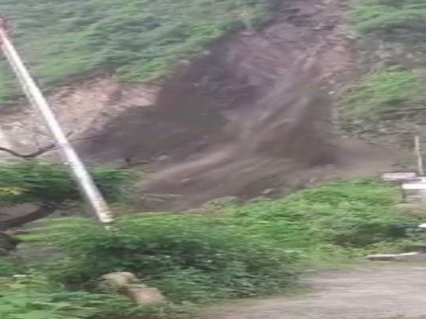 Landslide in Chamoli district on Thursday (Photo/ANI)