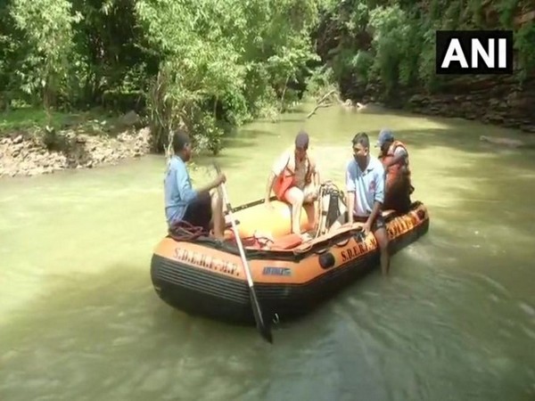State Disaster Relief Force (SDRF) Bhopal carried out rescue operation near Kerwa dam on Tuesday. (Photo/ANI)