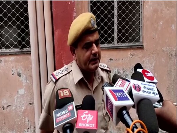 Chanaram Police Inspector speaks to media in Bhilwara on Saturday. [Photo/ANI]