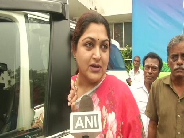 Congress leader Khushboo speaking to ANI on Sunday in Chennai. Photo/ANI