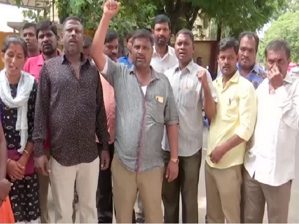 RTC workers continue to strike on Tuesday (Photo/ANI)