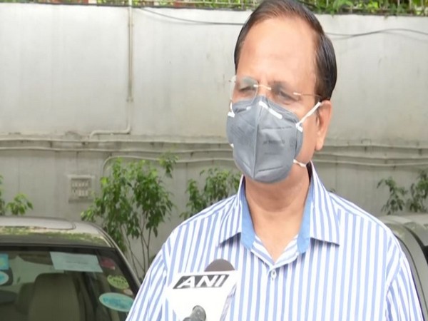 Delhi Health Minister Satyendra Jain speaking to reporters on Sunday. Photo/ANI