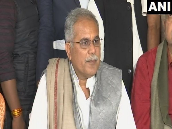 Chhattisgarh Chief Minister Bhupesh Baghel while speaking to the reporters in Raipur on Saturday (Photo/ANI)
