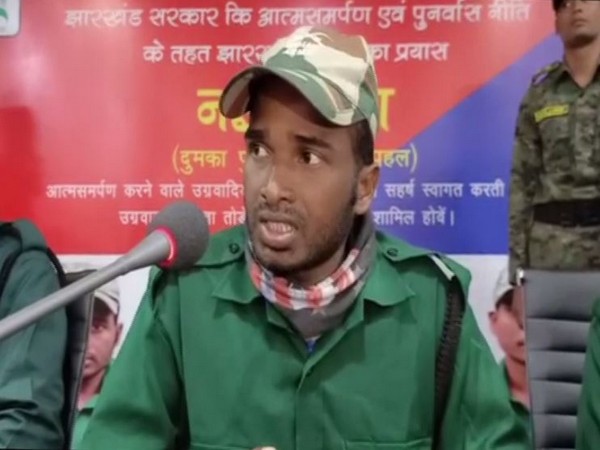 Naxalite Rajendra Rai while speaking to reporters on Friday (Photo/ANI)