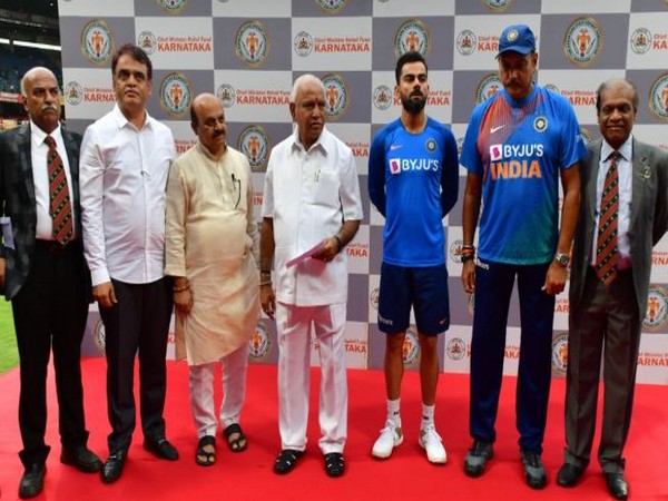 KSCA donated Rs 10 lakh to Chief Minister's Relief Fund on Sunday in Bengaluru. Photo/ANI