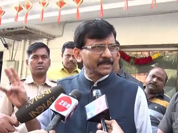 Shiv Sena leader Sanjay Raut speaking to media persons on Saturday (Photo/ANI)