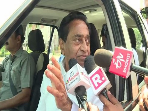Madhya Pradesh Chief Minister Kamal Nath speaking to media person in Bhopal on Sunday, Photo/ANI