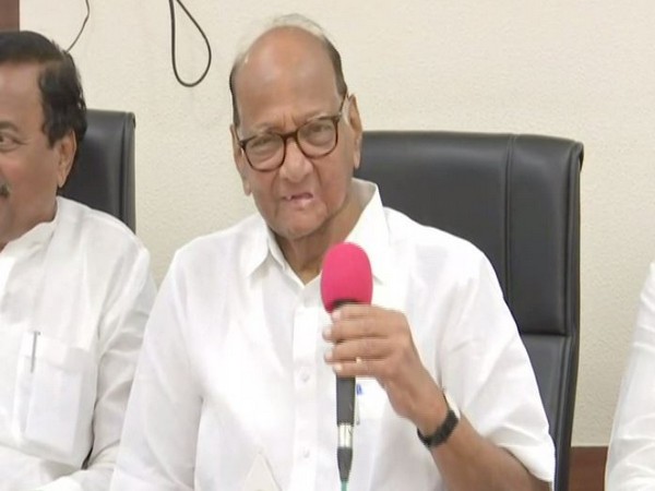 NCP chief Sharad Pawar while speaking to the reporters on Wednesday (Photo/ANI)