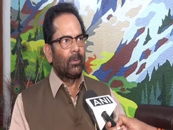 Union Minister Mukhtar Abbas Naqvi while speaking to ANI on Friday (Photo/ANI)