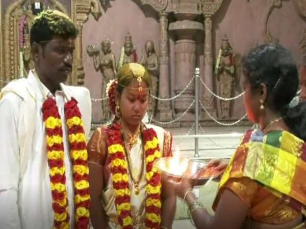 A couple got married in Tirumala on Friday (Photo/ANI)