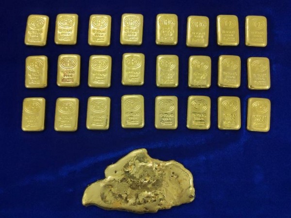 Gold seized at Chennai Airport on Sunday (Photo/ANI)