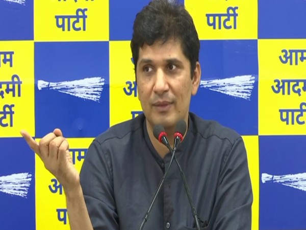 AAP chief spokesperson Saurabh Bhardwaj addressing a press conference (Photo/ANI)