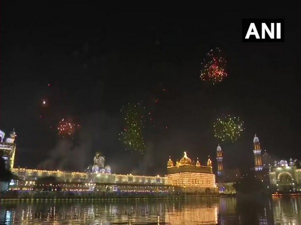 Golden Temple lit up with colourful lights on the occasion of Prakash Parv (Photo/ANI)