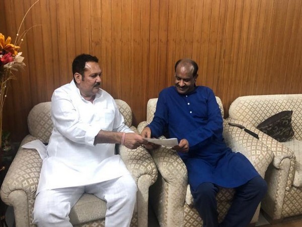 NCP Lok Sabha MP, Udayanraje Bhosale sumbitted his resignation to Speaker Om Birla ahead of joining BJP . (Photo/ANI)