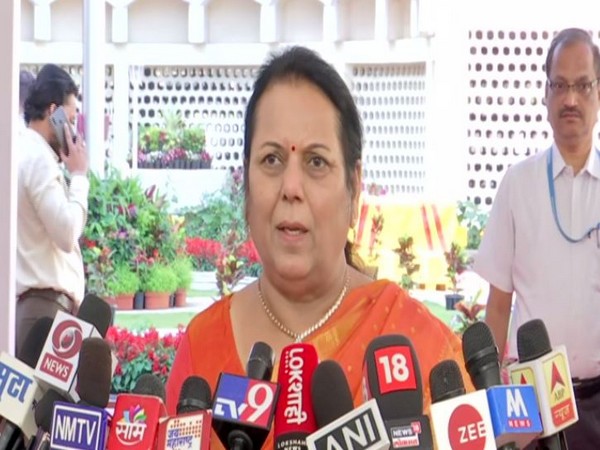 Shiv Sena leader Neelam Gorhe speaking to the media on Saturday.