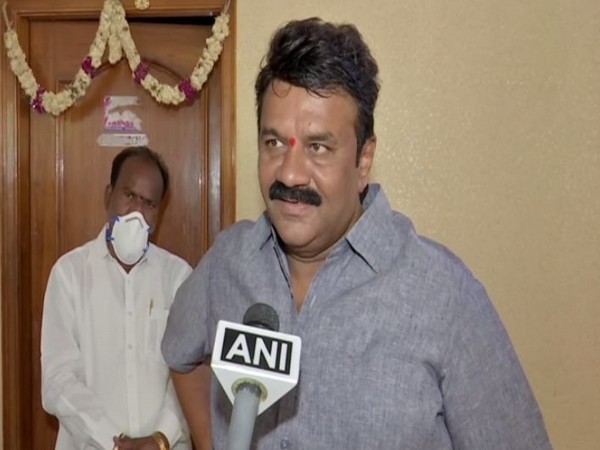 Talasani Srinivas Yadav, Animal Husbandry Minister, Telangana speaking to ANI (Photo/ANI)
