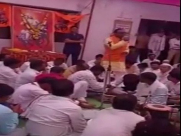 Congress MLA Vijay Revnath Chore addressing a gathering on Wednesday. Photo/ANI