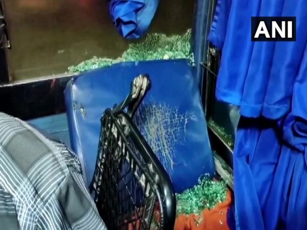 Stones were pelted on a Tirupati-Mangaluru in Farangipet in Mangaluru on Thursday.