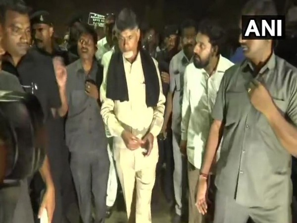 TDP chief N Chandrababu Naidu released in Mangalagiri town (Photo/ANI)