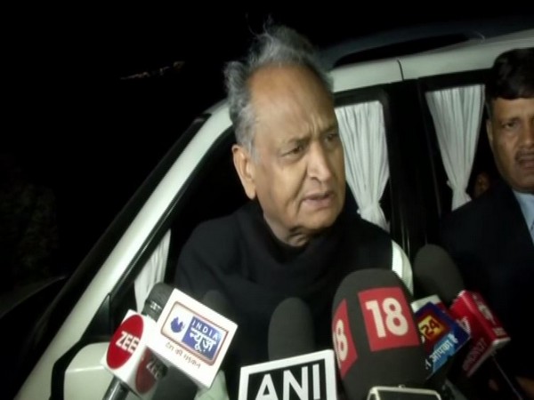 Rajasthan Chief Minister Ashok Gehlot while speaking to the media persons in Jaipur on Saturday (Photo/ANI)