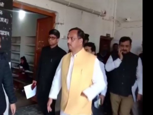 Deputy Chief Minister of Uttar Pradesh Dinesh Sharma on Saturday inspected a UP Board Examination Center. Photo/ANI