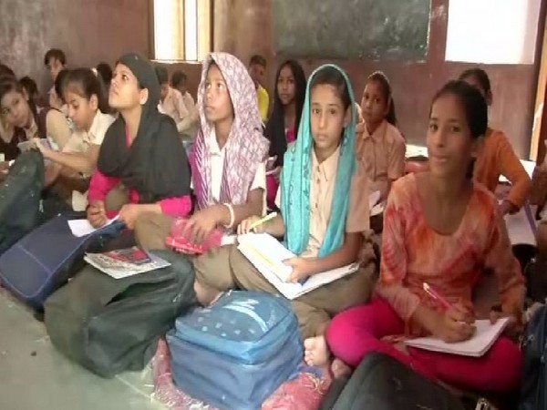 Students of the state-run school in Jaipur's Shastri Nagar. Photo/ANI