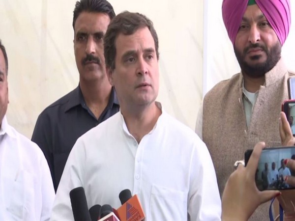 Congress MP Rahul Gandhi while speaking to the reporters on Monday (Photo/ANI)