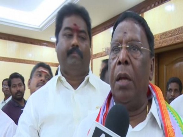 Chief Minister V Narayanasamy speaking to ANI on Friday.