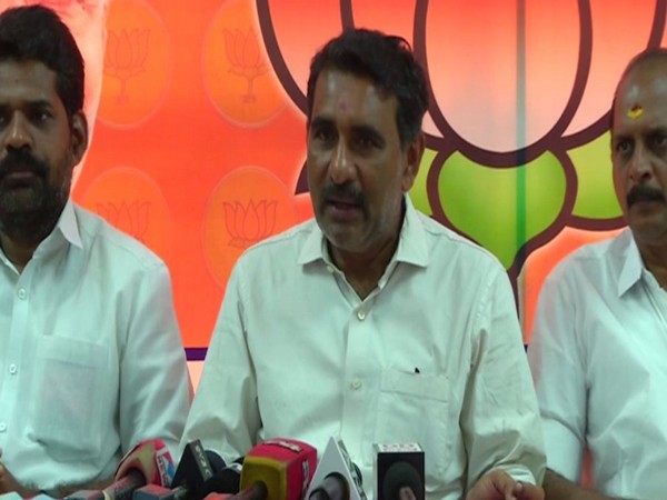 BJP leader B Gopalakrishnan addressing media in Kochi on Wednesday. Photo/ANI