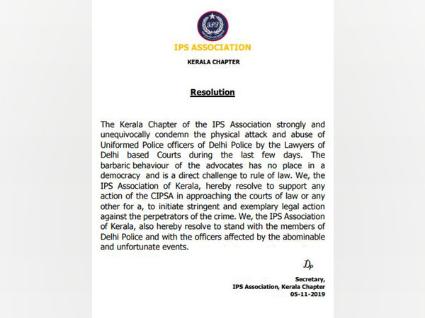 Kerala IPS Association extended support to the Delhi Police personnel 