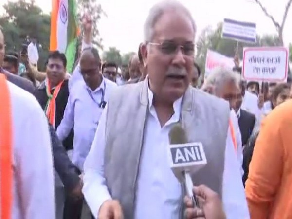 Chhattisgarh Chief Minister Bhupesh Baghel at the rally in Bhilai on Monday.