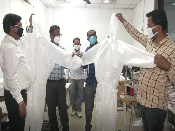 Shiva Spinning and Knitwear preparing PPE suits (Photo/ANI)