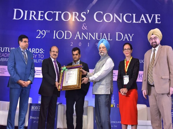 ONGC CMD Shashi Shanker honoured with the Distinguished Fellowship of the Institute of Directors (IOD), 2019.