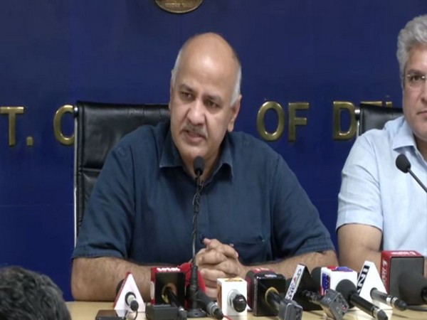 Delhi Deputy Chief Minister Manish Sisodia speaking to reporters on Monday in New Delhi. Photo/ANI