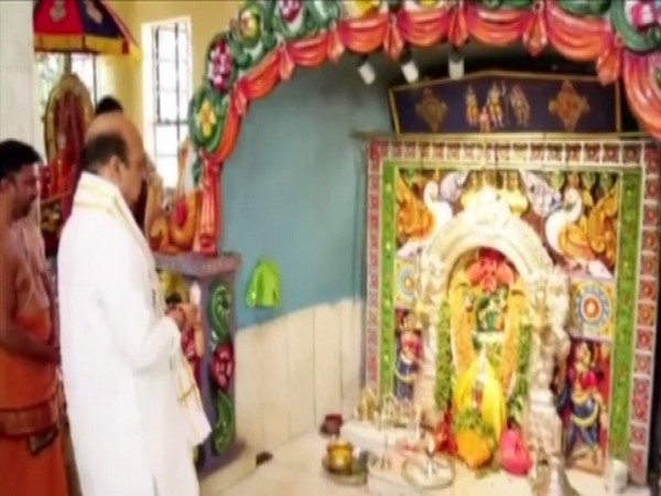 Karnataka Chief Minister, Basavaraj  Bommai visits the Srikanteshwara Temple (ANI)