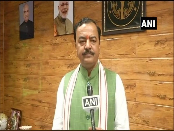 Uttar Pradesh Deputy Chief Minister Keshav Prasad Maurya speaking to ANI on Wednesday in Lucknow. Photo/ANI