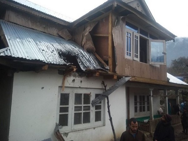 Civilian houses damaged in the Tangdhar sector in unprovoked mortar shelling (Photo/Indian Army)