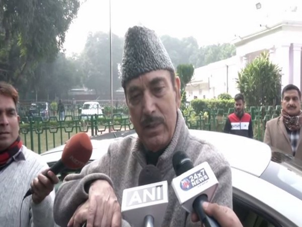 Congress leader Ghulam Nabi Azad speaking to media persons on Monday (Photo/ANI)