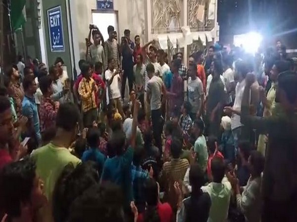 Visuals from the protest in Hyderabad. Photo/ANI