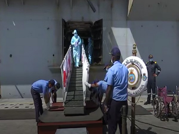 Indian Navy's amphibious transport dock INS Jalashwa, reached port Tuticorin on Tuesday (Photo/ANI)