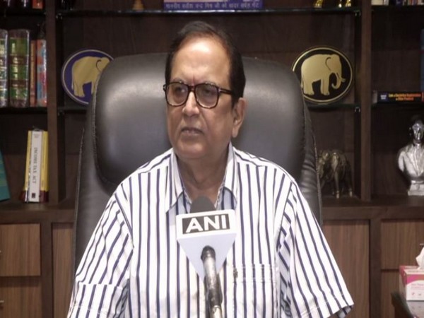 National General Secretary of Bahujan Samaj Party (BSP) Satish Chandra Mishra speaking to ANI (Photo/ANI)