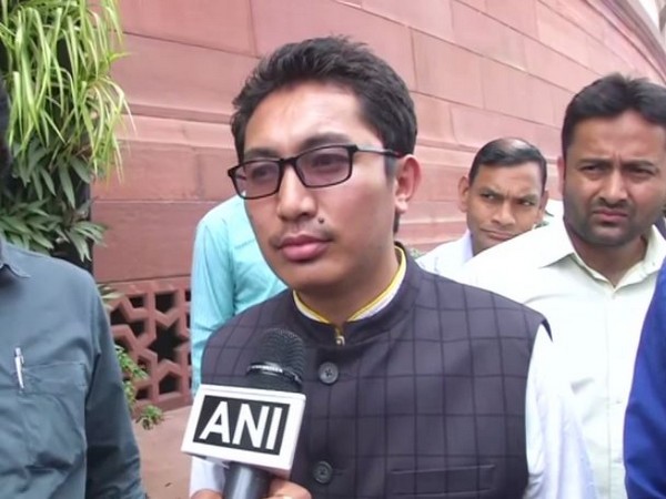 Jamyang Tsering Namgyal, BJP MP from Ladakh, while speaking to the reporters on Monday. (Photo/ANI)