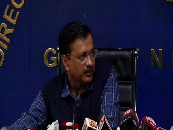 Delhi Chief Minister Arvind Kejriwal speaking to reporters in New Delhi on Monday. Photo/ANI